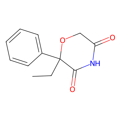 2-Ethyl-2-phenyl-morpholine-3,5-dione structure