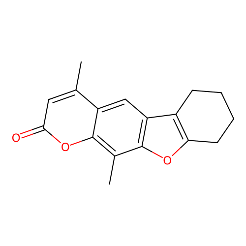 4,11-dimethyl-6,7,8,9-tetrahydro-2H-[1]benzofuro[3,2-g]chromen-2-one structure
