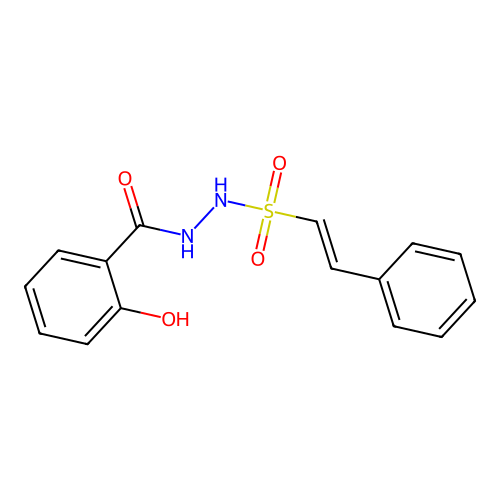 2-hydroxy-N'-(2-phenylethenesulfonyl)benzohydrazide structure
