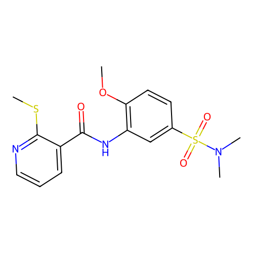 N-[5-(dimethylsulfamoyl)-2-methoxyphenyl]-2-(methylsulfanyl)pyridine-3-carboxamide structure