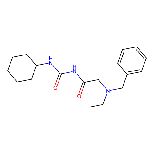 2-[benzyl(ethyl)amino]-N-(cyclohexylcarbamoyl)acetamide structure
