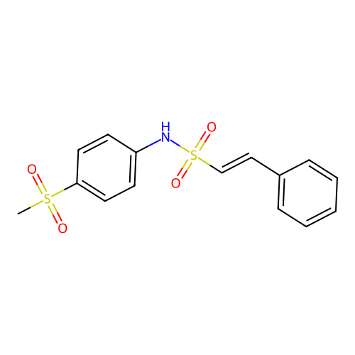 N-(4-methanesulfonylphenyl)-2-phenylethene-1-sulfonamide structure