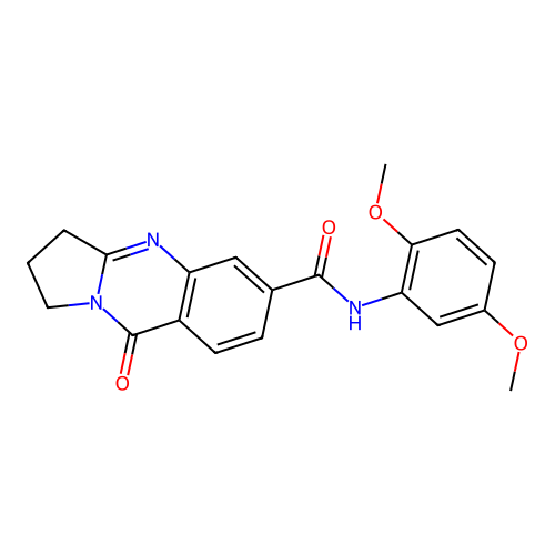 N-(2,5-dimethoxyphenyl)-9-oxo-1,2,3,9-tetrahydropyrrolo[2,1-b]quinazoline-6-carboxamide structure