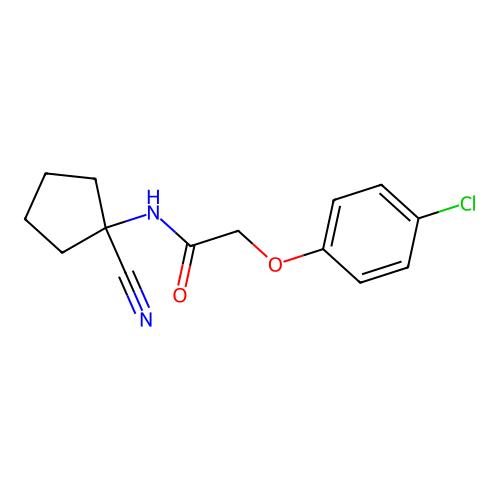 2-(4-chlorophenoxy)-N-(1-cyanocyclopentyl)acetamide structure