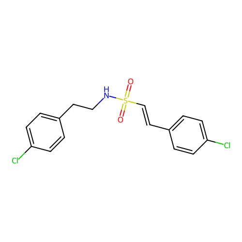 2-(4-chlorophenyl)-N-[2-(4-chlorophenyl)ethyl]ethene-1-sulfonamide structure