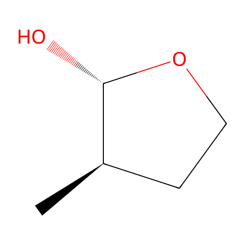 (2R,3R)-3-methyltetrahydrofuran-2-ol structure