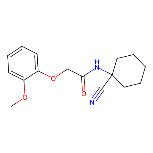 N-(1-cyanocyclohexyl)-2-(2-methoxyphenoxy)acetamide structure