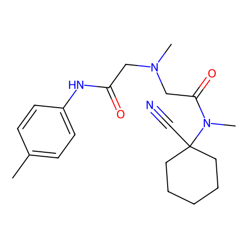 2-[[2-[(1-cyanocyclohexyl)-methylamino]-2-oxoethyl]-methylamino]-N-(4-methylphenyl)acetamide structure
