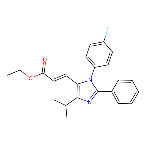 Ethyl 3-(1-(4-fluorophenyl)-4-isopropyl-2-phenylimidazol-5-YL)acrylate structure