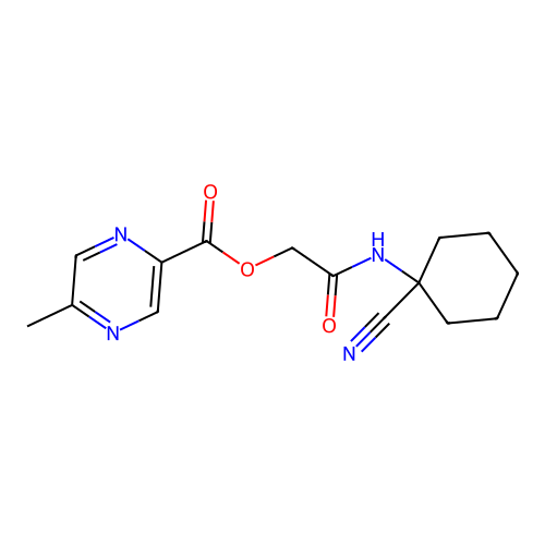[(1-Cyanocyclohexyl)carbamoyl]methyl 5-methylpyrazine-2-carboxylate structure