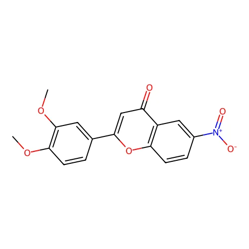 2-(3,4-二甲氧基苯基)-6-硝基色烯-4-酮 structure