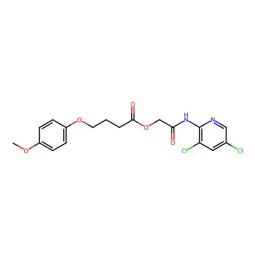 [(3,5-Dichloropyridin-2-YL)carbamoyl]methyl 4-(4-methoxyphenoxy)butanoate structure