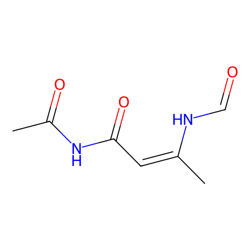 (Z)-N-acetyl-3-formamidobut-2-enamide structure