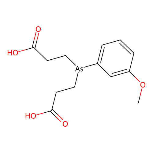 3-[2-Carboxyethyl-(3-methoxyphenyl)arsanyl]propanoic acid structure