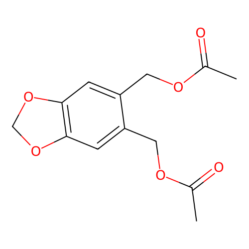 {6-[(Acetyloxy)methyl]-1,3-benzodioxol-5-yl}methyl acetate structure