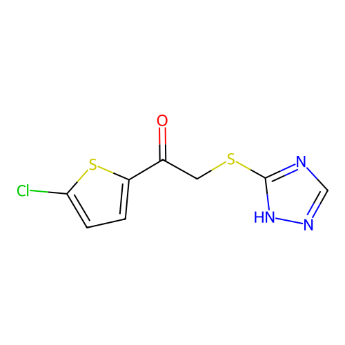 1-(5-chlorothiophen-2-yl)-2-(4H-1,2,4-triazol-3-ylsulfanyl)ethanone structure