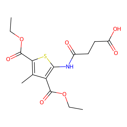 2-[3-Carboxypropionamido]-3,5-dicarbethoxy-4-methylthiophene structure