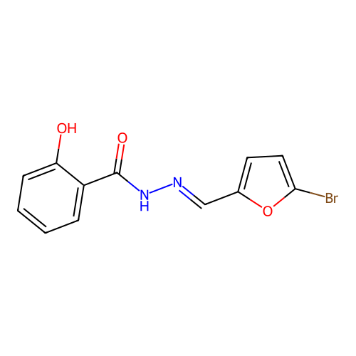 N'-[(E)-(5-bromofuran-2-yl)methylidene]-2-hydroxybenzohydrazide structure