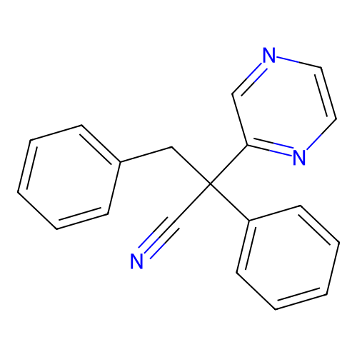 2,3-Diphenyl-2-pyrazin-2-ylpropanenitrile structure