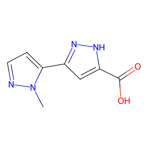 3-(2-methylpyrazol-3-yl)-1H-pyrazole-5-carboxylic acid structure