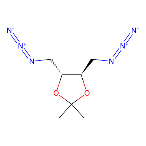 (4R,5R)-4,5-bis(azidomethyl)-2,2-dimethyl-1,3-dioxolane structure