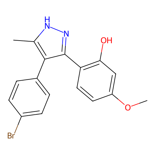 2-[4-(4-bromophenyl)-3-methyl-1H-pyrazol-5-yl]-5-methoxyphenol structure