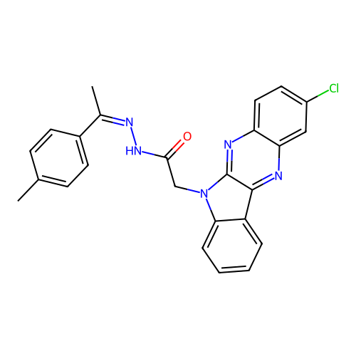6H-Indolo(2,3-b)quinoxaline-6-acetic acid, 2-chloro-, (1-(4-methylphenyl)ethylidene)hydrazide structure
