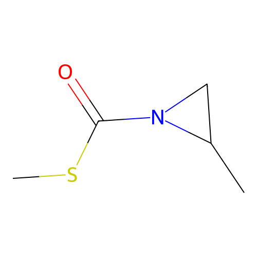 S-methyl 2-methylaziridine-1-carbothioate structure