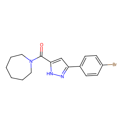 azepan-1-yl[5-(4-bromophenyl)-1H-pyrazol-3-yl]methanone structure