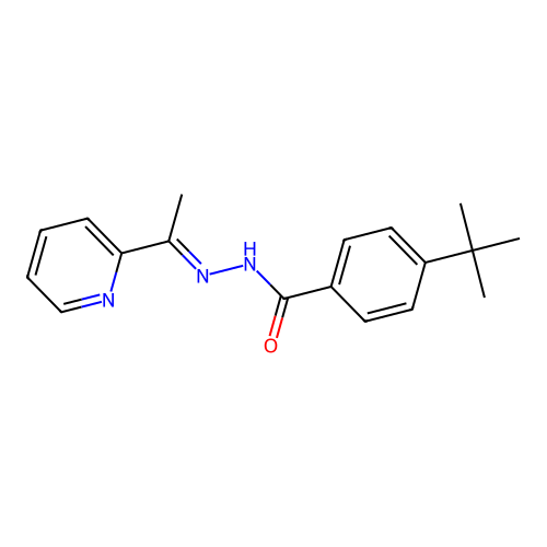 4-tert-butyl-N'-(1-pyridin-2-ylethylidene)benzohydrazide structure