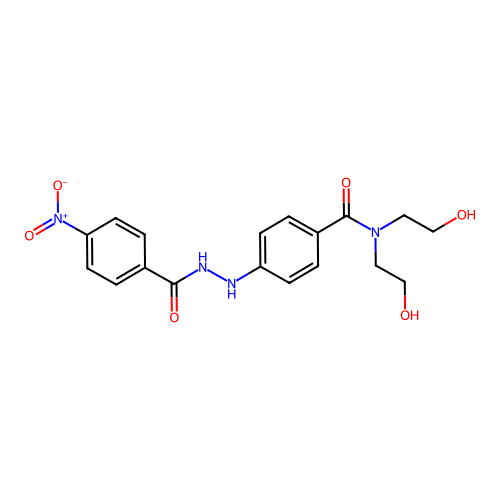 4-Nitrobenzoic acid 2-(4-((bis(2-hydroxyethyl)amino)carbonyl)phenyl)hydrazide structure