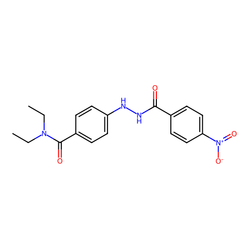 Benzoic acid, 4-nitro-, 2-(4-((diethylamino)carbonyl)phenyl)hydrazide structure