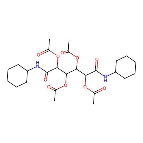 1,6-Bis(cyclohexylamino)-1,6-dioxohexane-2,3,4,5-tetrayl tetraacetate structure