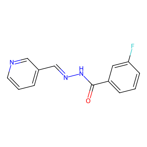 3-fluoro-N-[(E)-pyridin-3-ylmethylideneamino]benzamide structure