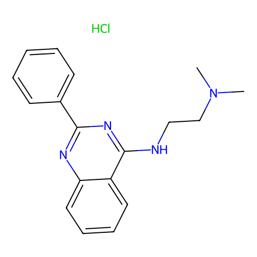 N',N'-dimethyl-N-(2-phenylquinazolin-4-yl)ethane-1,2-diamine;hydrochloride structure
