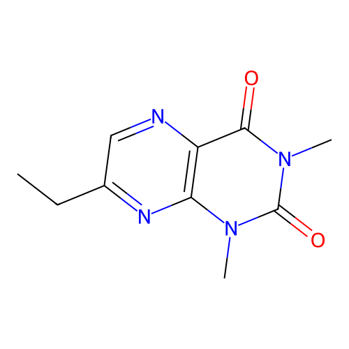 7-ethyl-1,3-dimethyl-2,4(1H,3H)-pteridinedione structure