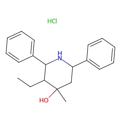 3-Ethyl-4-methyl-2,6-diphenylpiperidin-4-ol hydrochloride structure