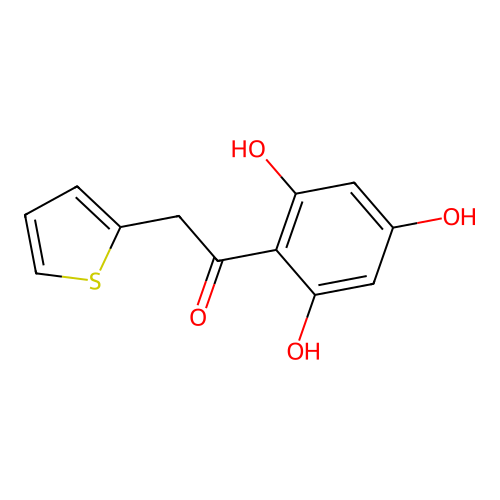 2-(2-Thienyl)-1-(2,4,6-trihydroxyphenyl)ethanone structure
