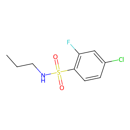 4-chloro-2-fluoro-N-propylbenzene-1-sulfonamide structure