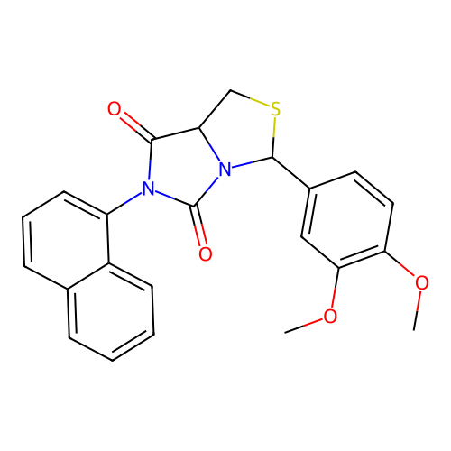 3-(3,4-dimethoxyphenyl)-6-(naphthalen-1-yl)-1H-imidazo[1,5-c][1,3]thiazole-5,7(6H,7aH)-dione structure