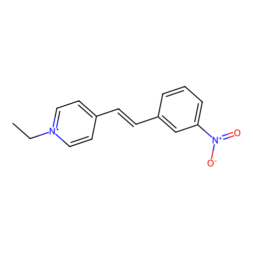 1-Ethyl-4-[2-(3-nitrophenyl)ethenyl]pyridin-1-ium structure