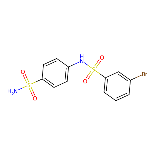 3-bromo-N-(4-sulfamoylphenyl)benzenesulfonamide structure