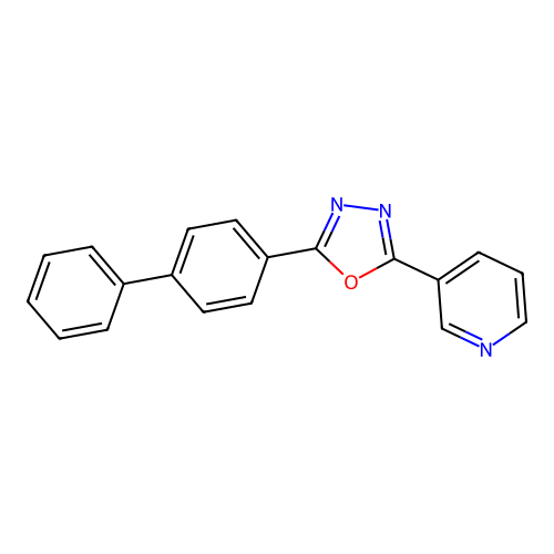 3-[5-(Biphenyl-4-yl)-1,3,4-oxadiazol-2-yl]pyridine structure