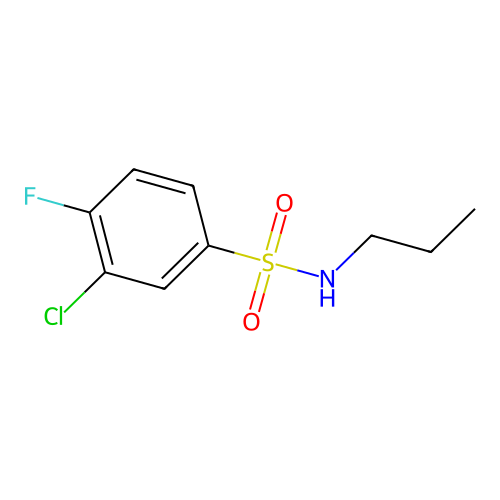 3-chloro-4-fluoro-N-propylbenzene-1-sulfonamide structure