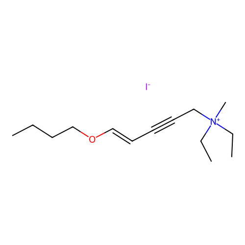 4-Penten-2-yn-1-aminium, 5-butoxy-N,N-diethyl-N-methyl-, iodide structure