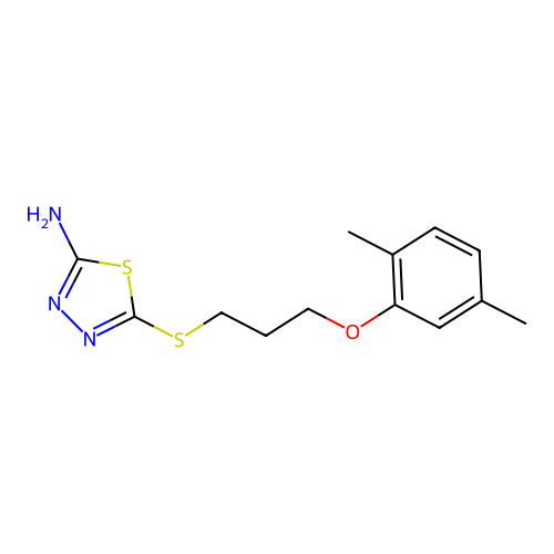 5-{[3-(2,5-Dimethylphenoxy)propyl]sulfanyl}-1,3,4-thiadiazol-2-amine structure