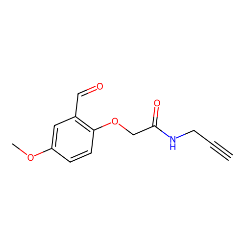 2-(2-formyl-4-methoxyphenoxy)-N-prop-2-ynylacetamide structure