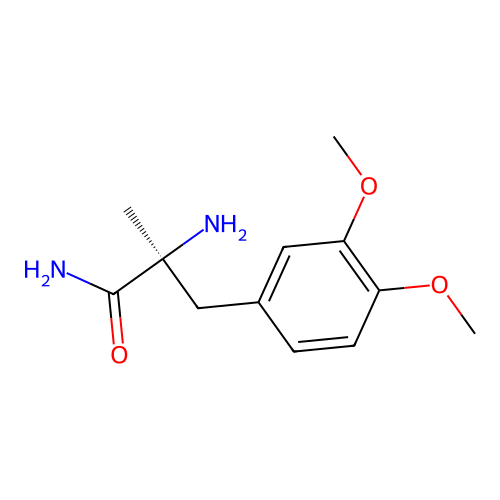 (2S)-2-amino-3-(3,4-dimethoxyphenyl)-2-methylpropanamide structure