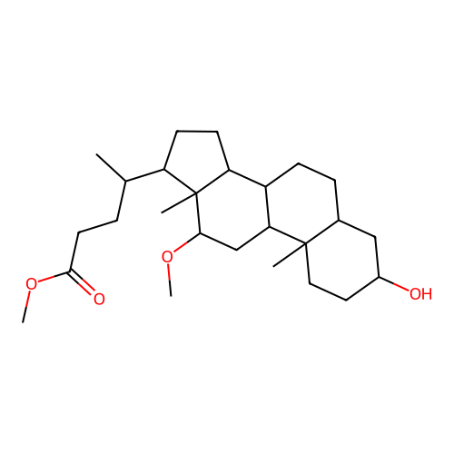 (R)-methyl 4-((3R,5R,8R,9S,10S,12S,13R,14S,17R)-3-hydroxy-12-methoxy-10,13-dimethylhexadecahydro-1H-cyclopenta[a]phenanthren-17-yl)pentanoate structure