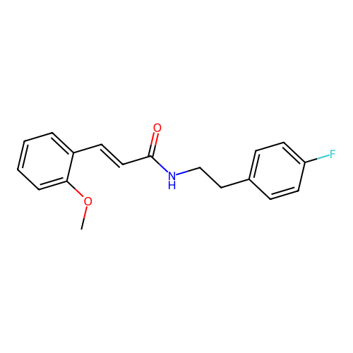 (E)-N-[2-(4-fluorophenyl)ethyl]-3-(2-methoxyphenyl)prop-2-enamide structure